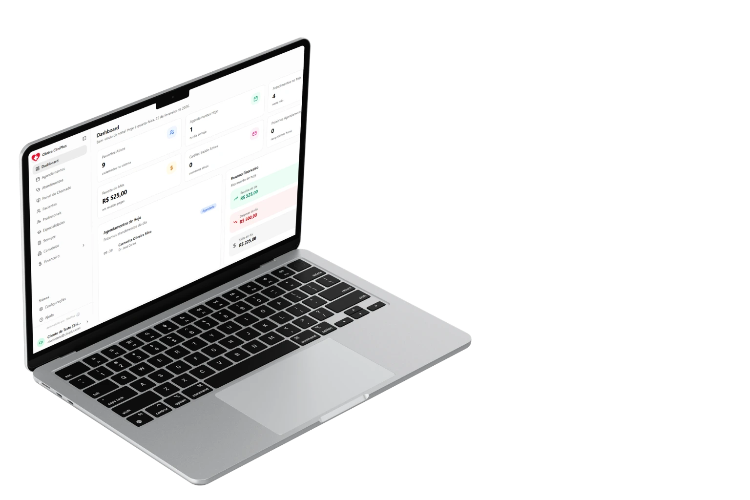 Módulo de agendamentos CliniPlus